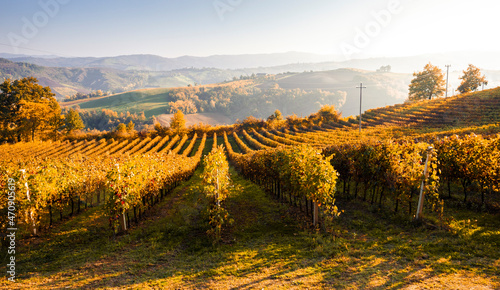 Castelvetro countryside during autumn. Castelvetro, Modena province, Emilia romagna, Italy.