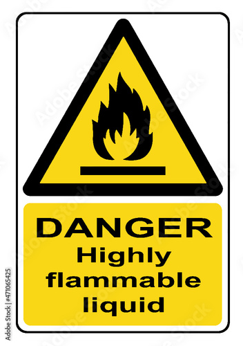 Symbol used for highly flammable liquid warning sign