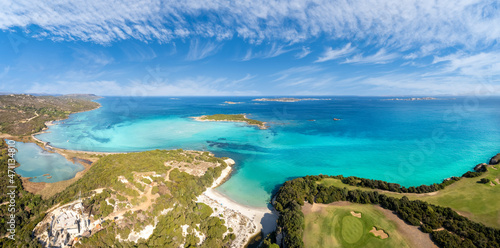 Landscape with Plage du Petit Sperone, Corsica island, French