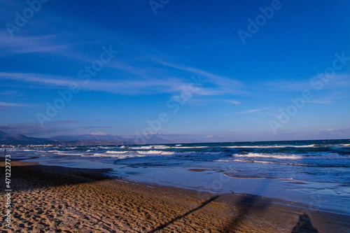  calm seaside landscape of san juan beach in alicante spain on a sunny day