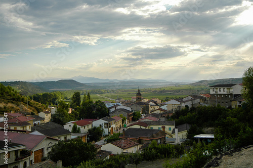 Vista de la localidad Baños de Ebro en la Rioja Alavesa, Alava, País Vasco