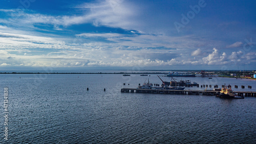 very nice view of monrovia harbour in liberia