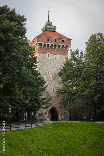 St. Florian's gate, it was built in XIV century in a historical part of Krakow.