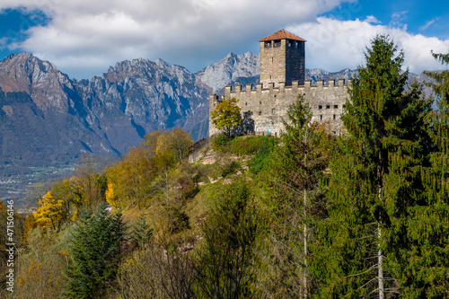 View of the magical castle of Zumelle, Mel, Province of Belluno, Italy