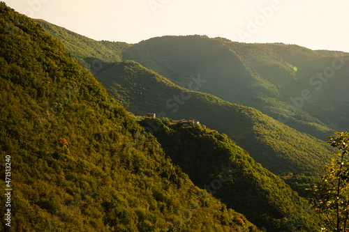 Valnerina mountains at the sunset in an autumn day, Umbria, Italy