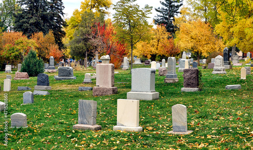 Cemetery in autumn at Boulder, Colorado