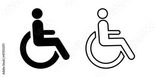 Wheelchair icon symbol set simple design