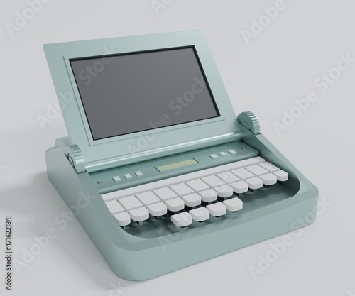 Stenograph with steno machine for record proceedings at a court 