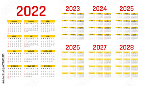 2022-2028 calendar German. 2022 Duitse kalender. 2023 kalender. 2024 kalender. 2025 kalender. 2026 kalender. 2027 kalender. 2028 kalender. 2022-2028 kalender. 2022-2028. 