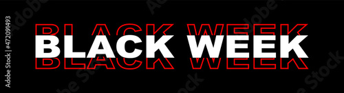 Black week promotion banner tag. Vector EPS 10.