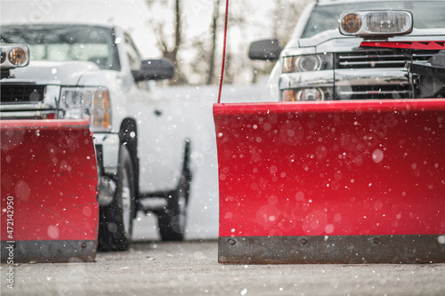 Winter Weather Ready Snow Plow Pickup Trucks