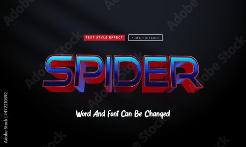 Blue Red Spider Text Effect editable