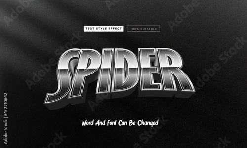 Silver Spider Text Effect editable