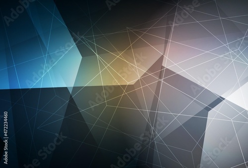 Dark Blue, Yellow vector background with polygonal style.