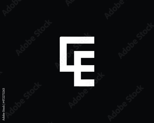 Creative Minimalist Letter CE Logo Design , Minimal CE Monogram