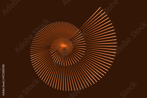 Geometric Nautilus shell icon. Flat vector illustration