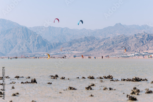 Landscape Shot Of Shallow Water Lagoon Near Dahab Sinai Egypt