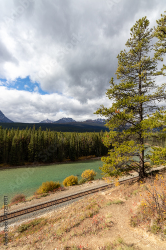 View of the Bow River in Banff National Park, Alberta, Canada