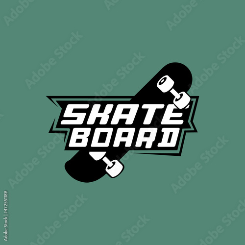 skateboard illustration logo design