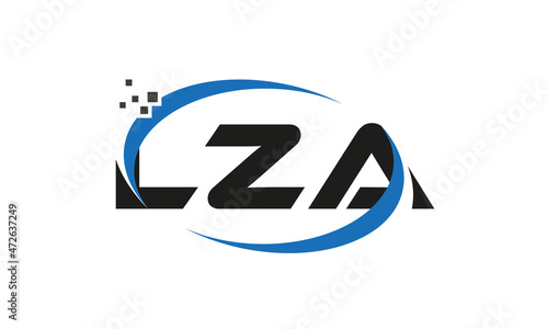 dots or points letter LZA technology logo designs concept vector Template Element