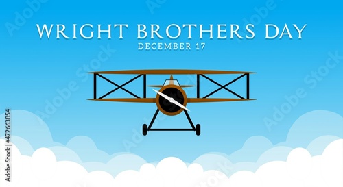 Wright Brothers Day theme banner. Vector illustration. Suitable for Poster, Banners, campaign and greeting card. 