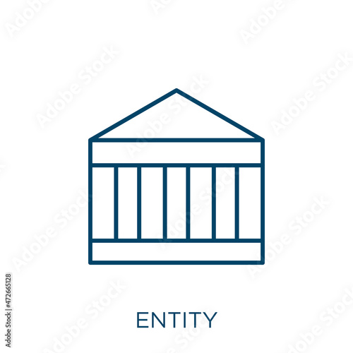 entity icon. Thin linear entity outline icon isolated on white background. Line vector entity sign, symbol for web and mobile.