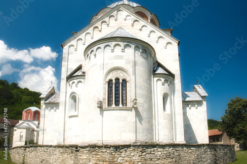 Famous Serbian orthodox monastery Studenica in Raška with medieval architecture
