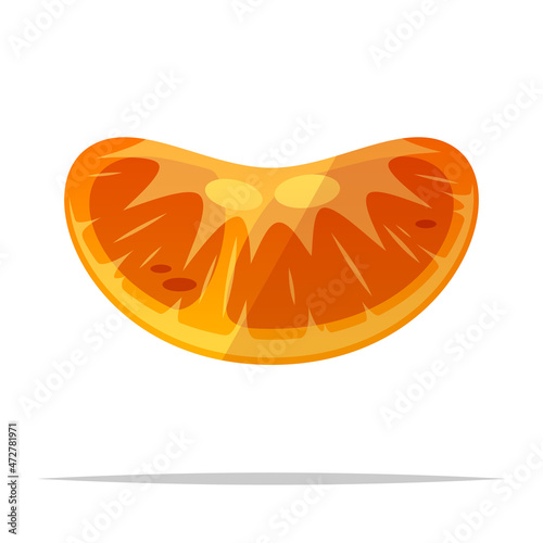 Mandarin orange segment vector isolated illustration
