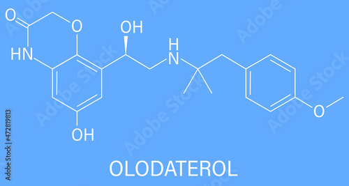 Olodaterol COPD drug molecule (ultra-LABA class). Skeletal formula. 