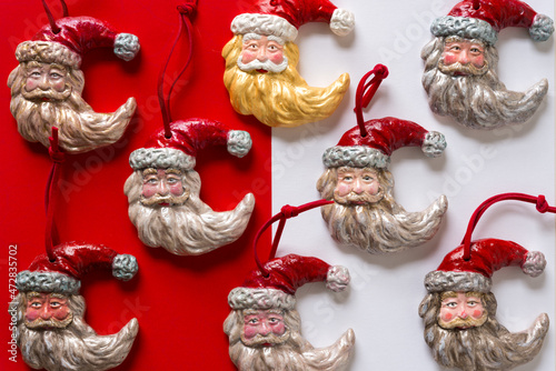 grungy santa face christmas ornaments