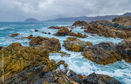 Rocky coast in the north of Chile