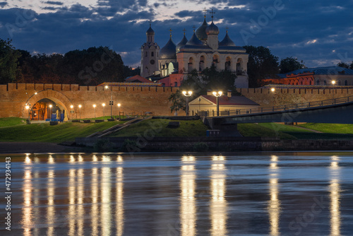 June cloudy night at Detinets Veliky Novgorod. Russia