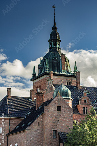 Castle Estate in summer during clear day in Valoe Slot, Denmark