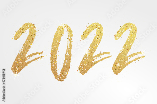 2022 banner with gold text, glitter an stars - perfect for a website