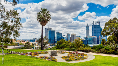 View of Perth City from Kings Park in Perth, Western Australia