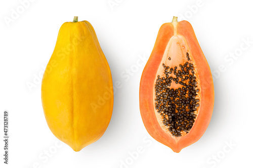 papaya isolated on white background