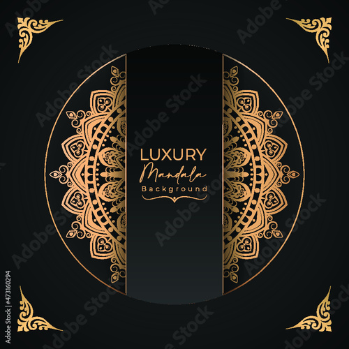 Luxury gold arabesque pattern in mandala background arabic islamic east style