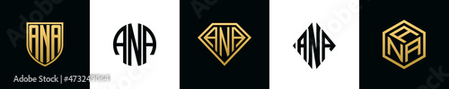 Initial letters ANA logo designs Bundle
