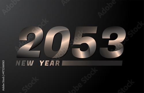 2053 Vector Isolated on Black background, 2053 new year design template