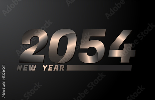 2054 Vector Isolated on Black background, 2054 new year design template