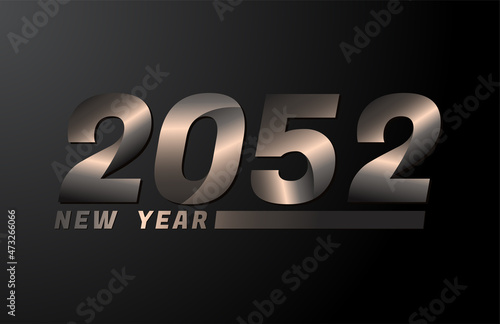 2052 Vector Isolated on Black background, 2052 new year design template