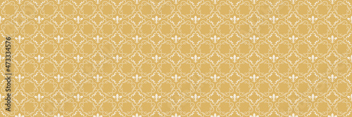 Beautiful background pattern with decorative ornaments on a gold background. Vector graphics