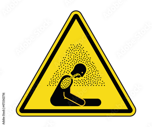 Asphyxiating Atmosphere Warning Label. International Asphyxiating Atmosphere Hazard Symbol.