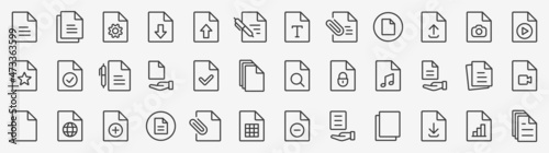 Document line icon set. Documents symbol collection. Different documents icons vector illustration