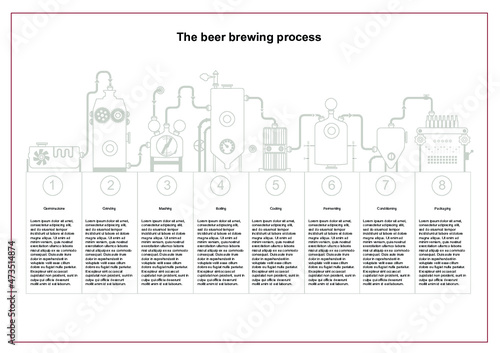 Beer brewing process - infographic