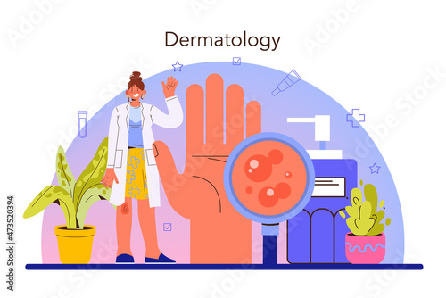 Dermatologist concept. Dermatology, skin care specialist. Acne and eczema