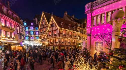 Christmas decorations in Colmar in France on December 4th 2021