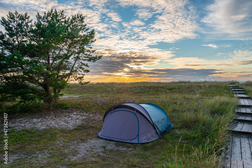 Camping at the Baltic Sea near Haapsalu, Estonia 