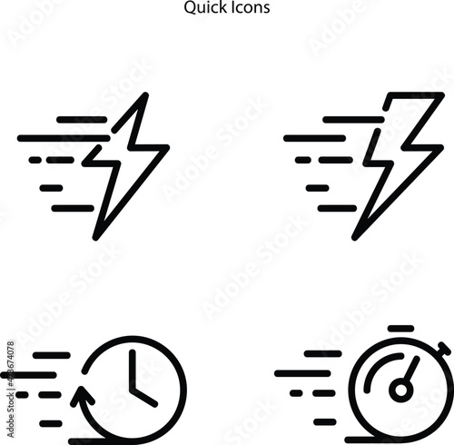 quick icons isolated on white background. quick icon thin line outline linear quick symbol for logo, web, app, UI. quick icon simple sign.