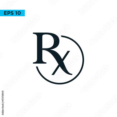 rx medical vector icon flat design